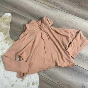 Aerie cropped hoodie tan sweatshirt